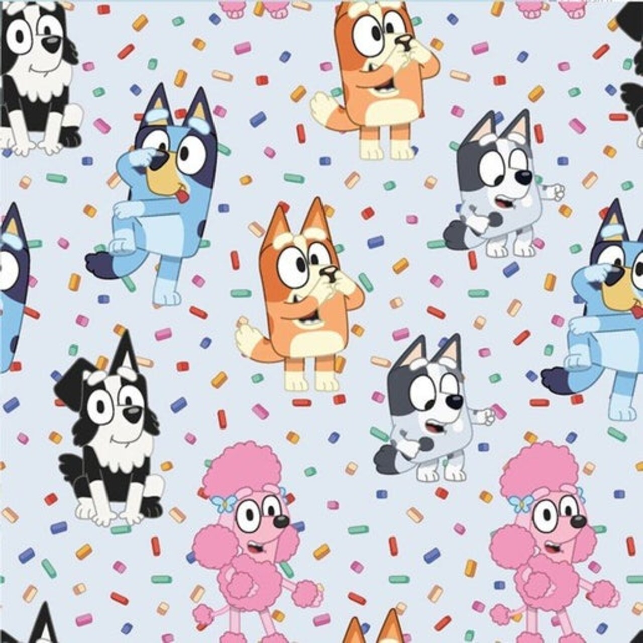 Licensed Character Prints - BBC's Bluey & Friends Sprinkle Cotton Fabric by the Yard